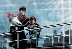 Nikolai und seine Familie auf dem Boot