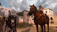 Ezio parla con una cortigiana.