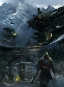 埃齐奥穿过村庄的原设图