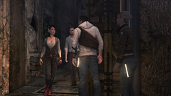 Shaun and Rebecca entering the Villa Auditore