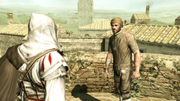 Ezio speaking with the thief