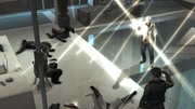 Desmond using the Apple of Eden on the Abstergo guards