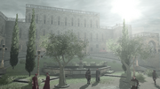 Ezio and Machiavelli in front of Palazzo Pitti