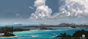 Concept art of Nassau's beaches