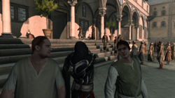 埃齐奥用袖枪瞄准医生