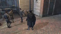 Haytham by a group of vigilantes in Boston