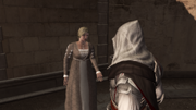 Ezio entregando la primera carta.