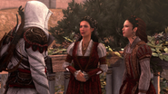 Claudia probeert Ezio te overtuigen