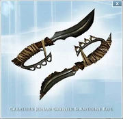 The Footpad's shivs, with added knuckle-dusters