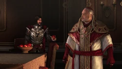 Cesare se disputant avec son père