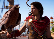 Kassandra with her eagle Ikaros