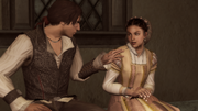 Ezio hablando con Claudia.