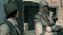 Ezio speaking with Rosa