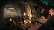 Concept art of Aveline in the tunnels leading to Newport Tower