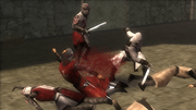 Altaïr fighting the Templars