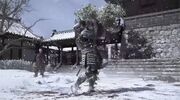在冬季击杀士兵的弥助