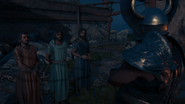 Dimokrates and compatriots meeting the Cult's presentative