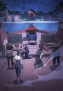 Mustafa and his crew overlooking the pirate compound