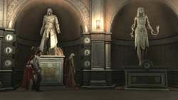 Wei Yu, whose appears in Assassin's Creed II as one of seven legendary  Assassins commemorated with a statue in the Sanctuary of the Villa  Auditore. Appears in the opening of the mobile