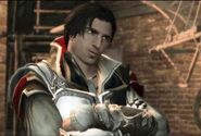 Ezio w metalowej zbroi