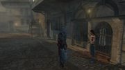 Ezio parla con l'acrobata.