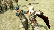 Ezio assassinating the first guard