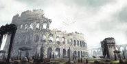 Un artwork del Colosseo.