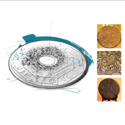 Abstergo Industries comparing a Memory Seal to the Phaistos Disc