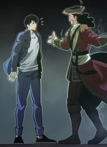 Noa Kim talking to the apparition of Roberts