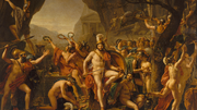 《列奥尼达斯在温泉关》，由雅克-路易·大卫绘制