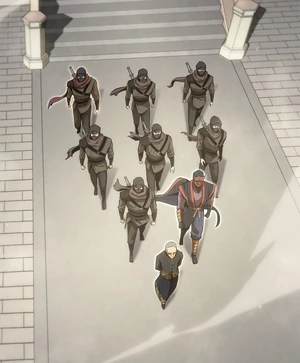 Edward folgt Sun und Saito als Ninja verkleidet.