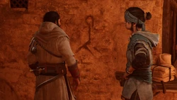 Nehal showing Basim the symbol