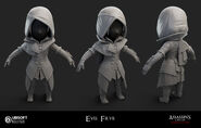 Modèle 3D sans textures d'Evie dans le jeu Assassin's Creed: Rebellion