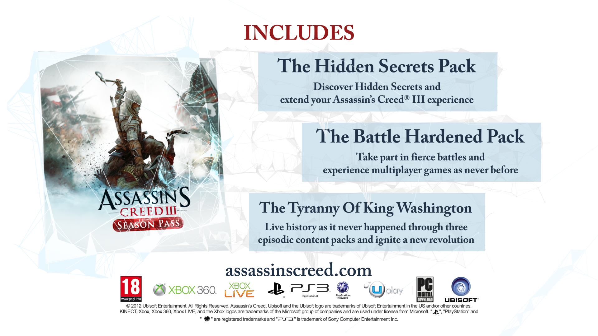 Assassin's Creed III The Hidden Secrets and The Battle Hardened DLC packs  out now for Wii U