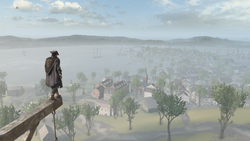 Haytham on a viewpoint in Boston