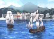 Company ships sailing in Macau's bay