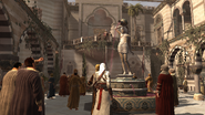 Altaïr nel cortile del palazzo di Abu'l Nuqoud.