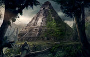 Concept art of Cerros' ruins