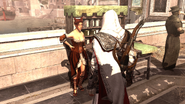 Ezio parla con una cortigiana.