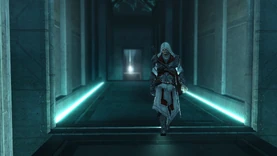Ezio saliendo de la cripta del Coliseo.