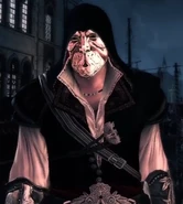 Ezio portant le masque d'or qu'il a volé à Dante