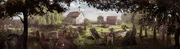 Concept art of the cemetery's premises