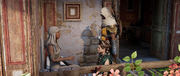 Praxilla and Bayek talking, with Nenet in tow
