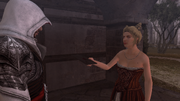 Courtesan giving the forged letter to Ezio