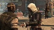 Edward explaining the plan to Adéwalé