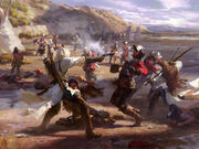 Concept art of Colonial Assassins in battle
