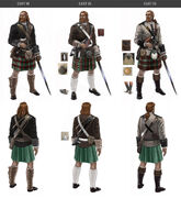 Concept art of the Highlander's customization options