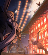 Fuma Sukuna's ninja and the Chinese Assassins chasing Sun