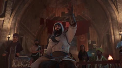 Basim bidding for the hairpin at the Grand Auction