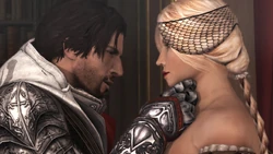 Ezio verleidt Lucrezia.